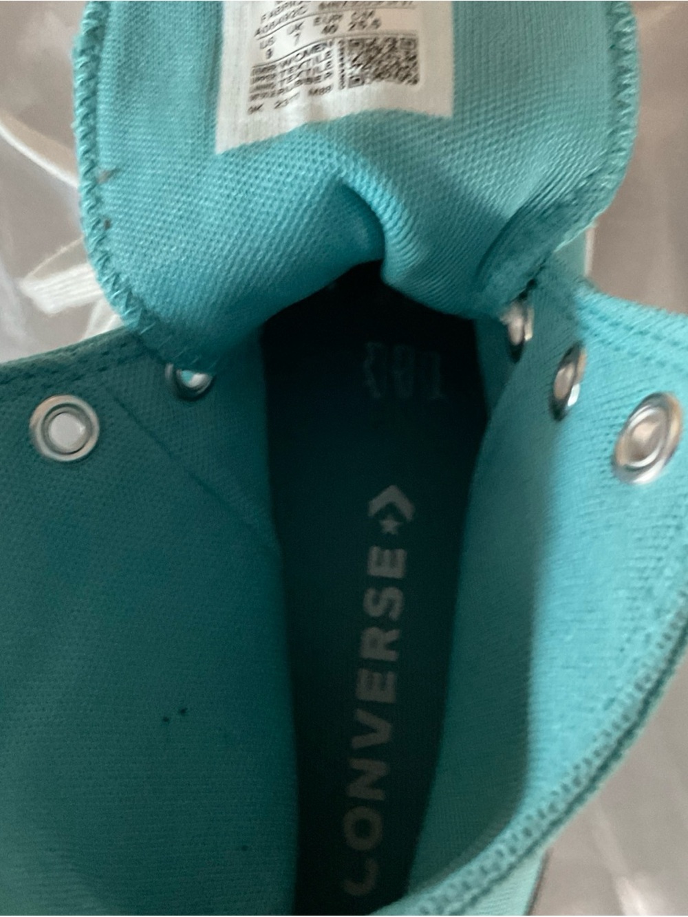Converse Chuck Taylor All Star High Tops Platform TurquoiseBlue size 9 - Picture 8 of 13